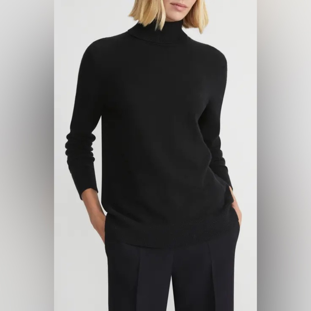 Ann mashburn cashmere black turtleneck sweater